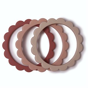 Mushie Flower Bracelet 3-Pack Blush/Rose/Shifting Sand